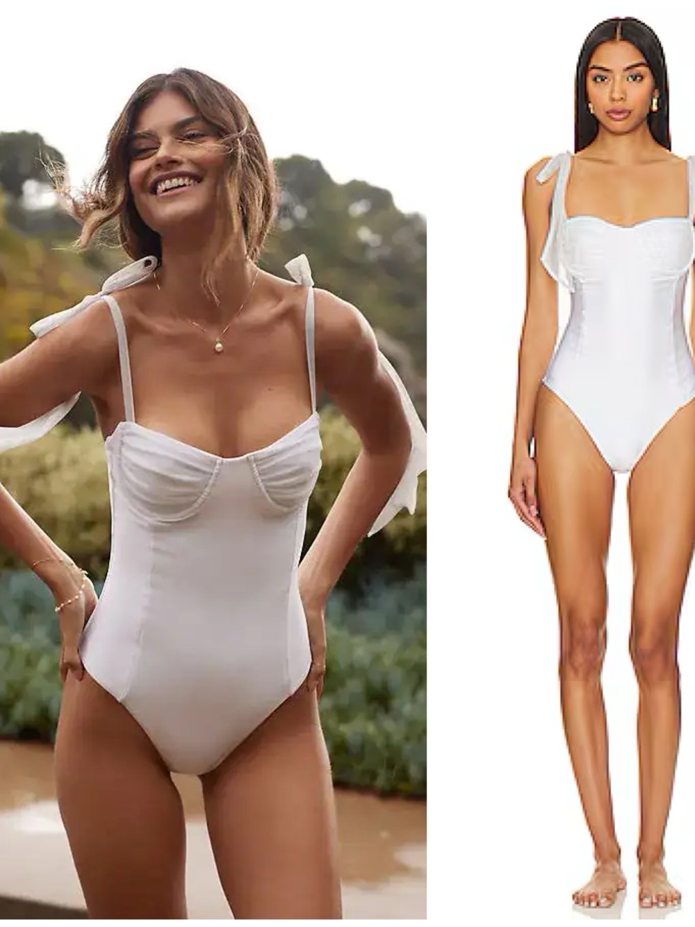 NWT Beach Riot Dede One Piece White Bow Swimsuit Size Women’s Large Bridal